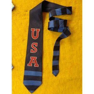 VINTAGE COLLECTIBLE ~ RALPH LAUREN ~ CHAPS ~ " USA " ~ MENS TIE NECKTIE ~ 56"